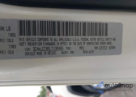 2020 Jeep Compass Limited Fwd из США, поврежденный, VIN 3C4NJCCB5LT139985